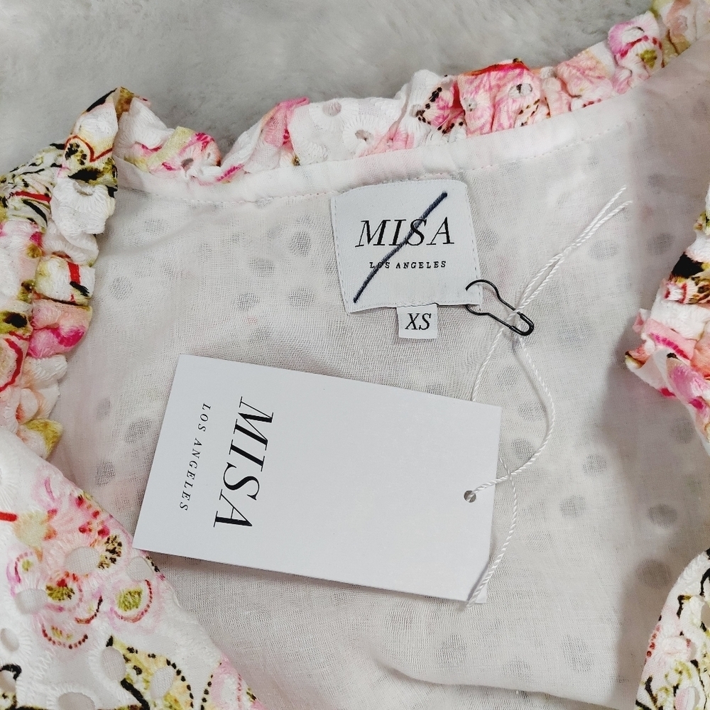 New Misa - Iliana Mini Tiered Floral Printed Eyelet P3099 - Picture 6 of 10